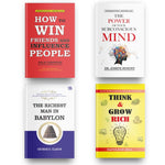 Best Self Help Classic Book Combo : How to Win Friends & Influence People , The Power of Your Subconscious Mind , Think and Grow Rich , The Richest Man In Babylon