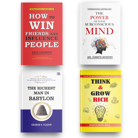 Best Self Help Classic Book Combo : How to Win Friends & Influence People , The Power of Your Subconscious Mind , Think and Grow Rich , The Richest Man In Babylon