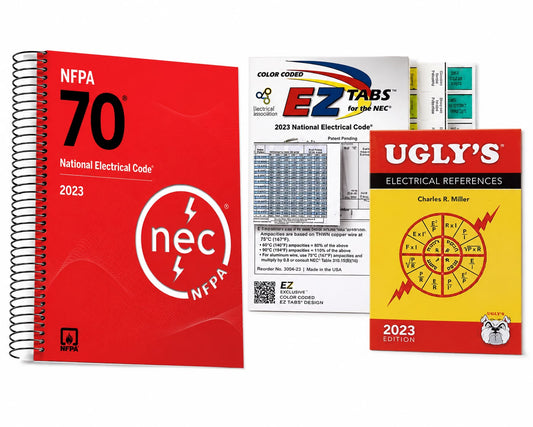 2023 NEC Code Book (SpiralBound) NFPA70 National Electrical Code +2023 Ugly's Electrical Reference (Spiral) with Color Coded EZ Tabs Spiral-bound